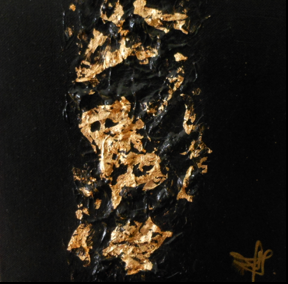 Dimensions : 20 x 20  cm  Acrylique et feuilles d'or